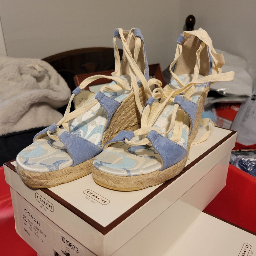 Coach Rosie Suede Wedge Espadrilles